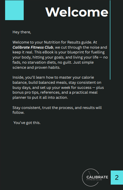 CFC - Nutrition for Results eBook